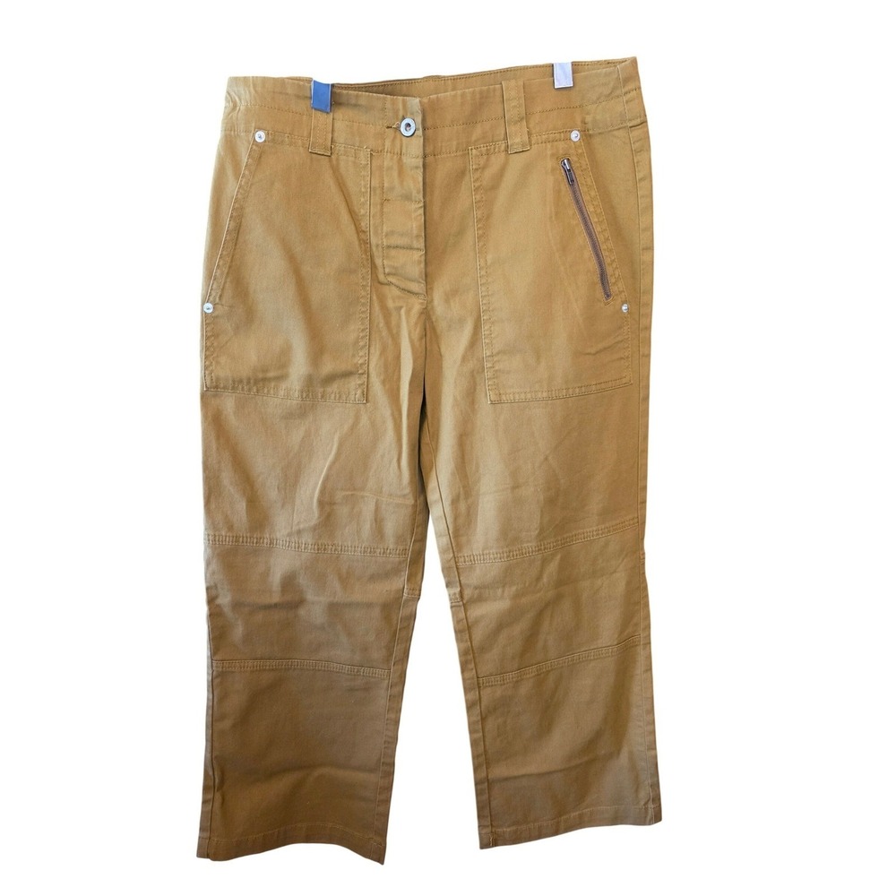 Sundance Button Fly Capri Pants Brown Womens 6 Straight Leg Boho Festival Casual